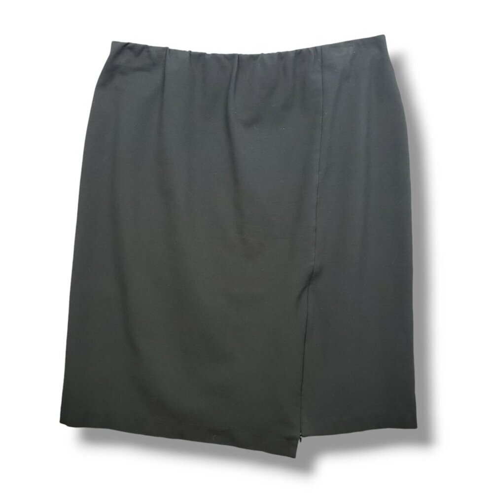J Jill Ponte Pencil Skirt Womens Large Black Asymmetric Zipper